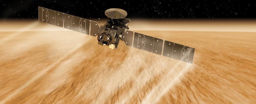 Аппарат TGO замедляется во время прохода через верхние слои атмосферы Марса (4000x2250)