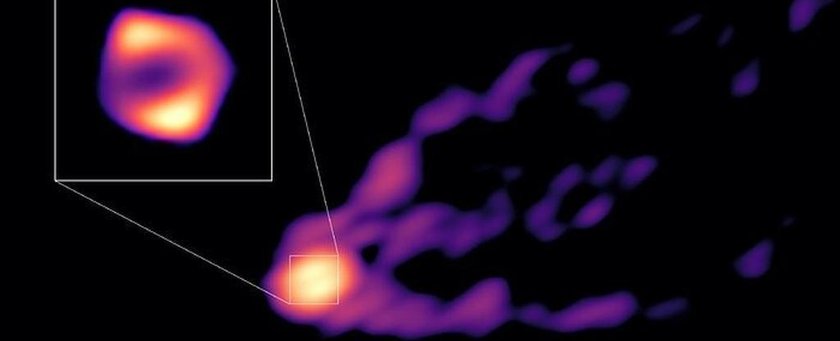 Астрономы потрясены впечатляющим изображением тени и струи черной дыры